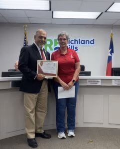Certificate of Appreciation from Richland Hills