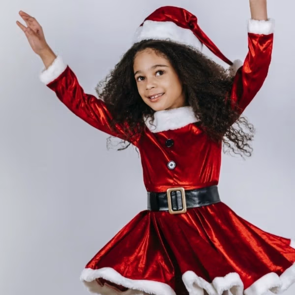 Dancing girl with christmas outfit